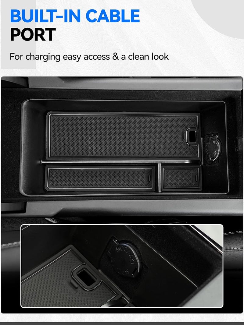 ELECFRESH 4PCS Center Console Organizer Tray for 2025 2026 Toyota Camry Accessories, Armrest Storage Box, Cup Holder, Wireless Charging Mat for Toyota Camry - Image 4